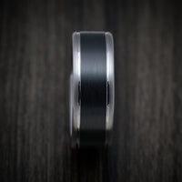 Tantalum Band with Carbon Fiber Inlay Custom Made Men's Ring