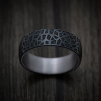 Carbon Fiber Band with Organic Design and Tantalum Sleeve Custom Made Men's Ring