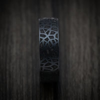 Carbon Fiber Band with Organic Design and Tantalum Sleeve Custom Made Men's Ring