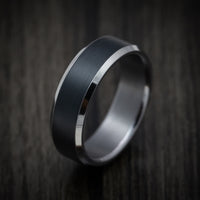 Tantalum Band with Carbon Fiber Inlay Custom Made Men's Ring