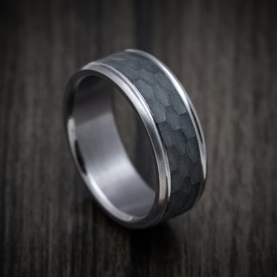 Tantalum Band with Carbon Fiber Inlay Custom Made Men's Ring