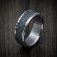 Tantalum Band with Carbon Fiber Inlay Custom Made Men's Ring