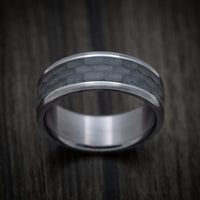 Tantalum Band with Carbon Fiber Inlay Custom Made Men's Ring