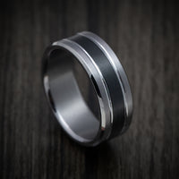 Tantalum Band with Carbon Fiber Inlay Custom Made Men's Ring