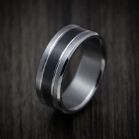 Tantalum Band with Carbon Fiber Inlay Custom Made Men's Ring