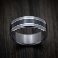 Tantalum Band with Carbon Fiber Inlay Custom Made Men's Ring