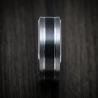 Tantalum Band with Carbon Fiber Inlay Custom Made Men's Ring