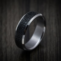 Tantalum Band with Carbon Fiber Inlay Custom Made Men's Ring