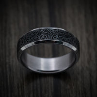 Tantalum Band with Carbon Fiber Inlay Custom Made Men's Ring