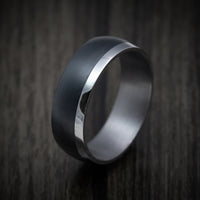 Tantalum Band with Carbon Fiber Inlay Custom Made Men's Ring