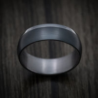 Tantalum Band with Carbon Fiber Inlay Custom Made Men's Ring