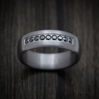 Tantalum Band with Black Diamonds Custom Made Men's Ring