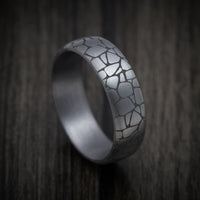 Tantalum Band with Organic Design Pattern Custom Made Men's Ring