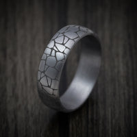 Tantalum Band with Organic Design Pattern Custom Made Men's Ring