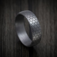 Tantalum Band with Honeycomb Design Pattern Custom Made Men's Ring