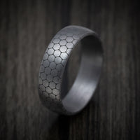 Tantalum Band with Honeycomb Design Pattern Custom Made Men's Ring