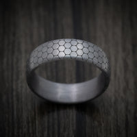 Tantalum Band with Honeycomb Design Pattern Custom Made Men's Ring