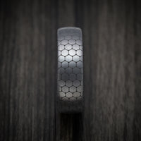 Tantalum Band with Honeycomb Design Pattern Custom Made Men's Ring