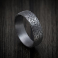 Tantalum Band with Leaf Design Pattern Custom Made Men's Ring