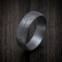 Tantalum Band with Leaf Design Pattern Custom Made Men's Ring