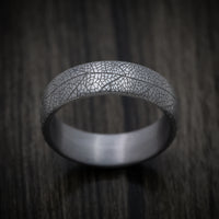 Tantalum Band with Leaf Design Pattern Custom Made Men's Ring