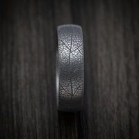 Tantalum Band with Leaf Design Pattern Custom Made Men's Ring