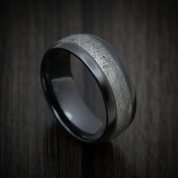 Black Titanium and Meteorite Men's Ring with Glow Inlays