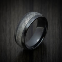 Black Titanium and Meteorite Men's Ring with Glow Inlays