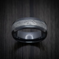 Black Titanium and Meteorite Men's Ring with Glow Inlays