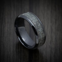 Black Titanium and Men's Ring with Glow Galaxy Inlay Inlays