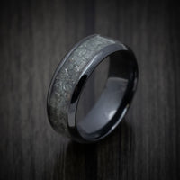 Black Titanium and Men's Ring with Glow Galaxy Inlay Inlays