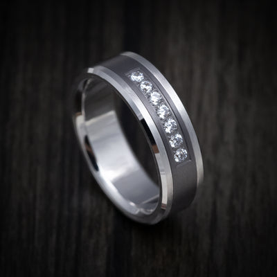 14K Gold and Tantalum Men's Ring with Diamonds