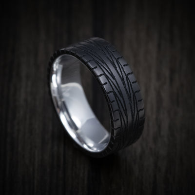 Black Titanium Tire Tread Ring with Supercar Ron Authentic Supercar Wheel Sleeve