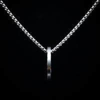 Stainless Steel Hammered Open Pendant and Chain