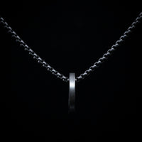 Black Zirconium and Diamond Open Pendant and Chain