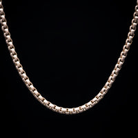 Matte Rose Venetian Box Chain 24" Necklace