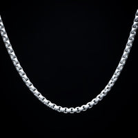 Matte Silver Venetian Box Chain 24" Necklace