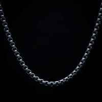 Matte Black Venetian Box Chain 24" Necklace
