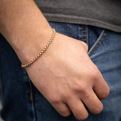 Matte Rose Venetian Box Chain 8" Bracelet