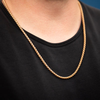 Matte Rose Venetian Box Chain 24" Necklace
