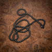 Matte Black Venetian Box Chain 24" Necklace