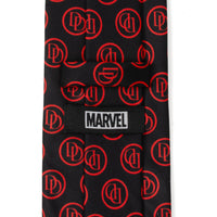 Marvel Daredevil Men’s Black Tie and Embossed Logo Lapel Pin Gift Set