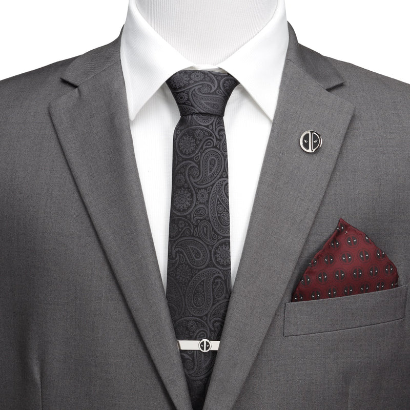 Hidden Pattern Tie Marvel Deadpool Hidden Paisley Black Silk Men's Tie | REVOLUTION