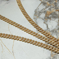 Gold Iced Moissanite Prong Miami Cuban Chain 8mm