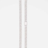 Silver Iced Moissanite Prong Miami Cuban Chain 8mm