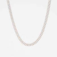 Silver Iced Moissanite Prong Miami Cuban Chain 8mm