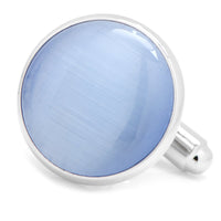 Silver and Blue Catseye Cufflinks