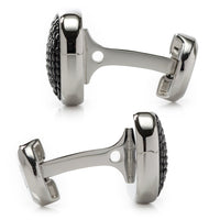 Stainless Steel Black Pave Crystal Cufflinks