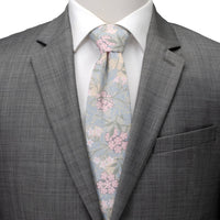Light Blue Floral Men's Tie