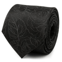 Black Floral Tie and Pocket Square Gift Set